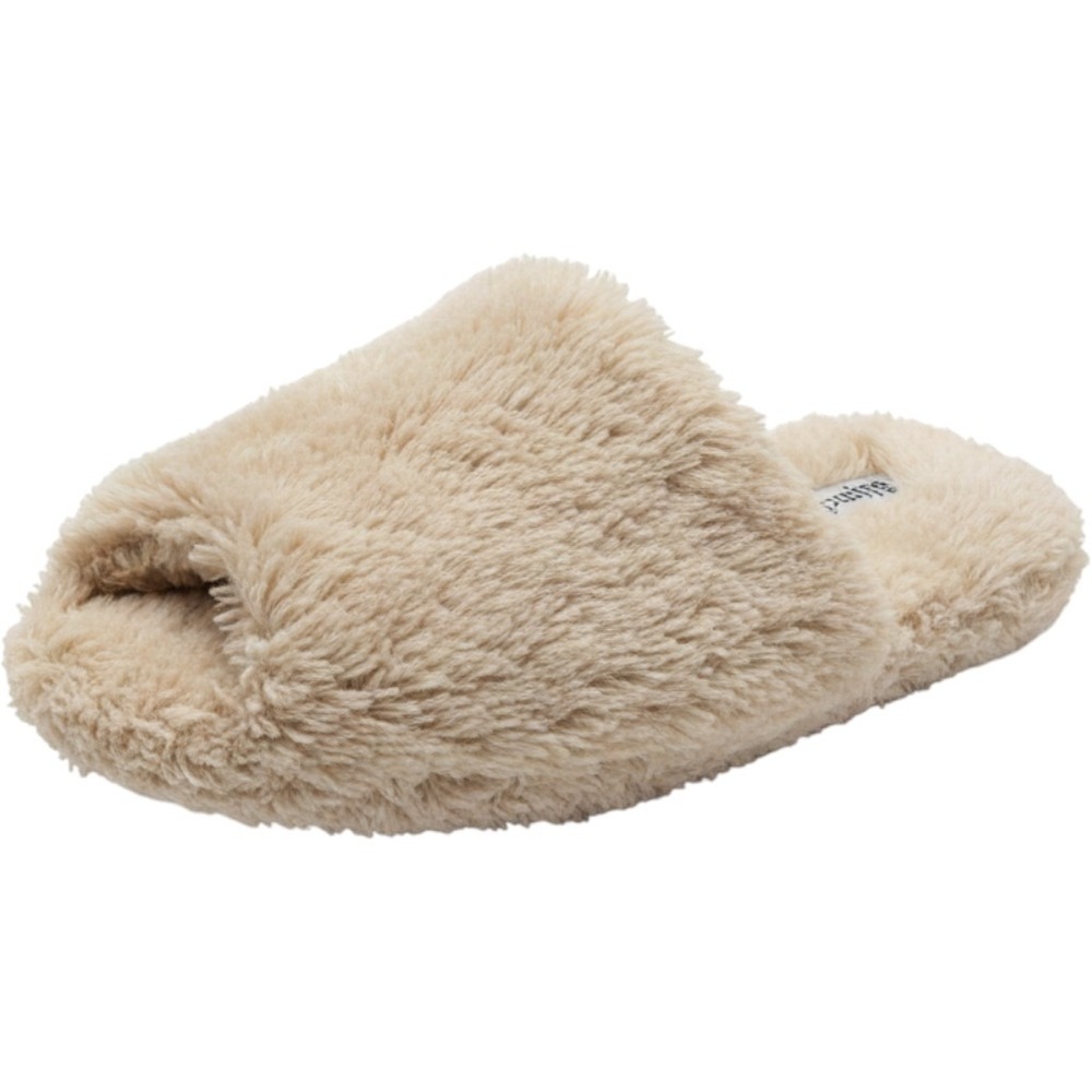 Slipurrs Shaggy Mule Slippers Natural Beige Cotton Fuzzy Slides‎ Size Medium